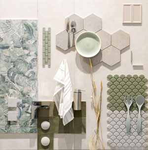 Cotto inspiratie op moodboard van Roca