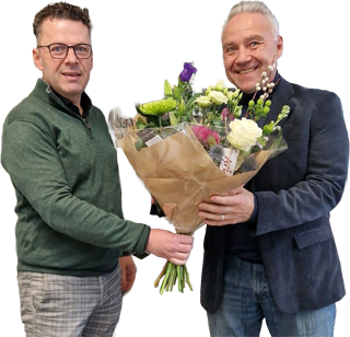 Bastiaan Beun (links) feliciteert Bas van der Heijden